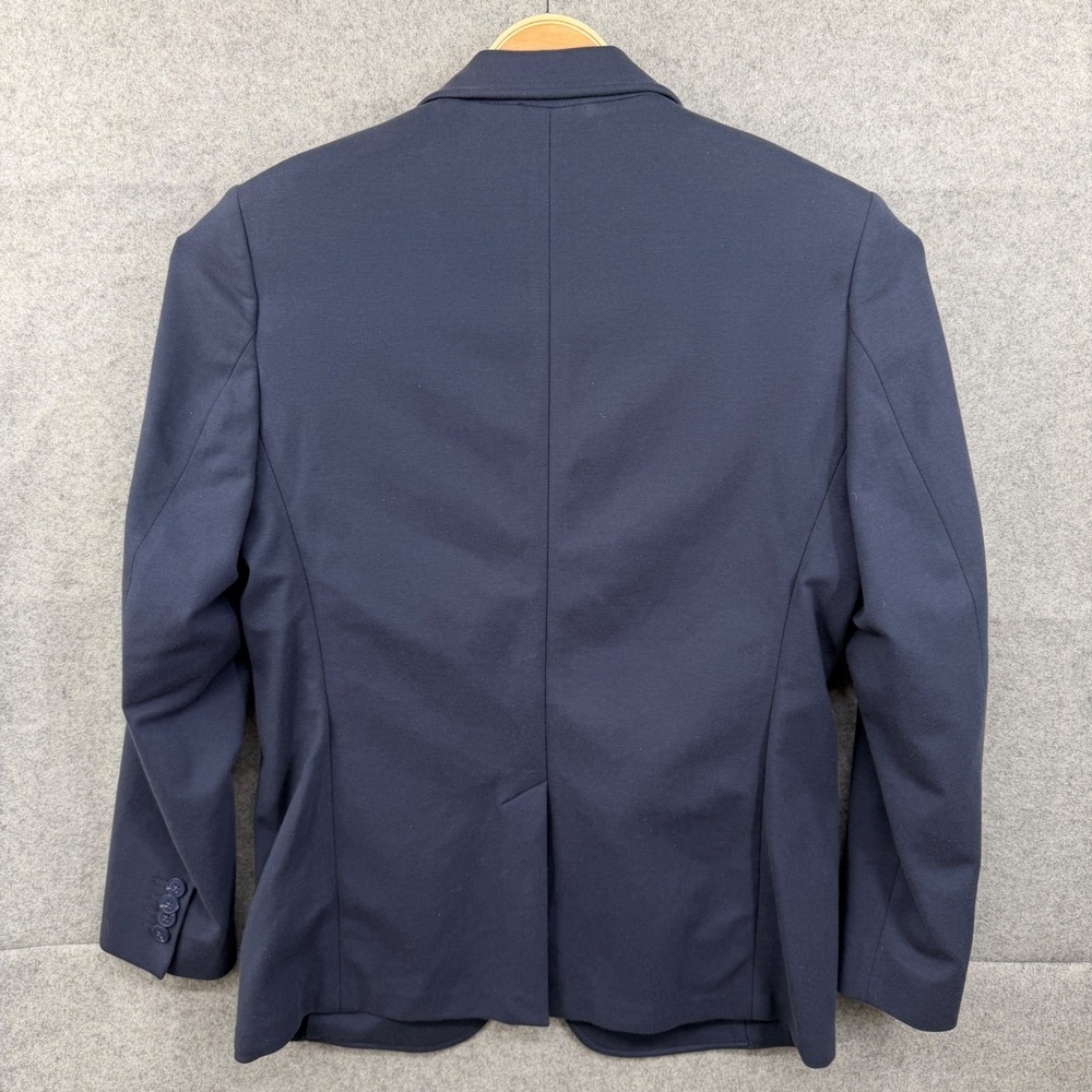 01. Algo Blazer Jacket Men's Large Blue Two Button Vented Cotton Blend - Picture 3 of 11